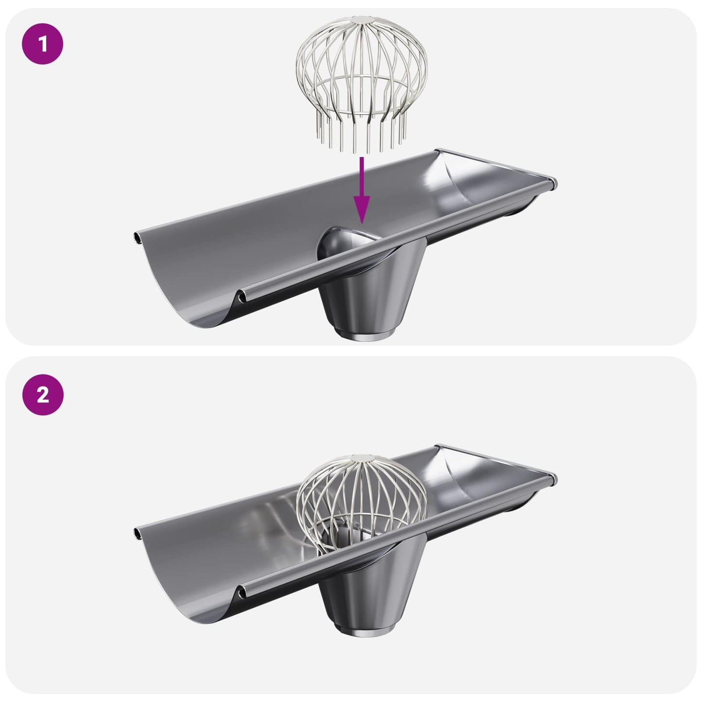 Protezione Foglie per Grondaia 2 pcs Argento 200 mm | homemem39