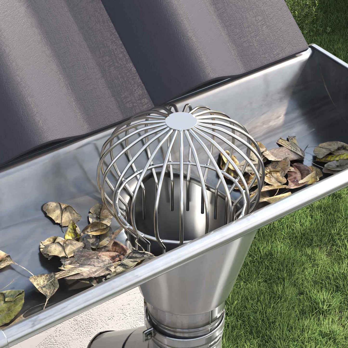 Protezione Foglie per Grondaia 8 pcs Argento 200 mm | homemem39