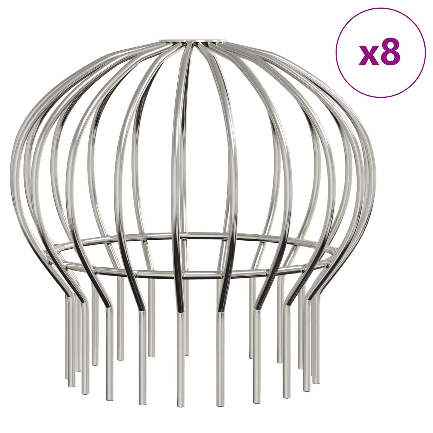 Protezione Foglie per Grondaia 8 pcs Argento 200 mm | homemem39