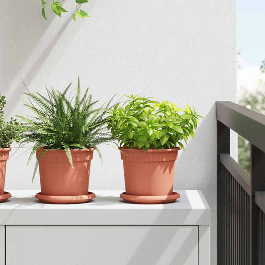 Vaso Rotondo per Fiori 6 pcs Rosso Mattone Ø 15 x 12 cm | homemem39