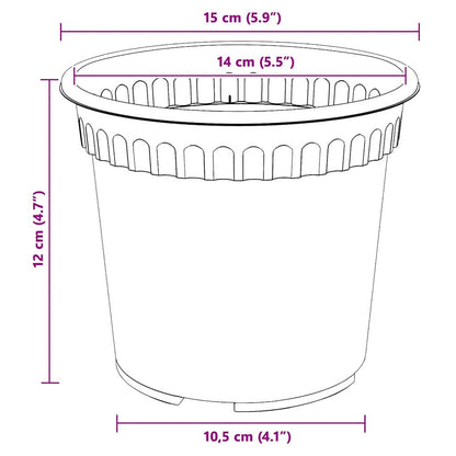 Vaso Rotondo per Fiori 6 pcs Rosso Mattone Ø 15 x 12 cm | homemem39
