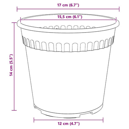 Vaso Rotondo per Fiori 6 pcs Rosso Mattone Ø 17 x 14 cm | homemem39