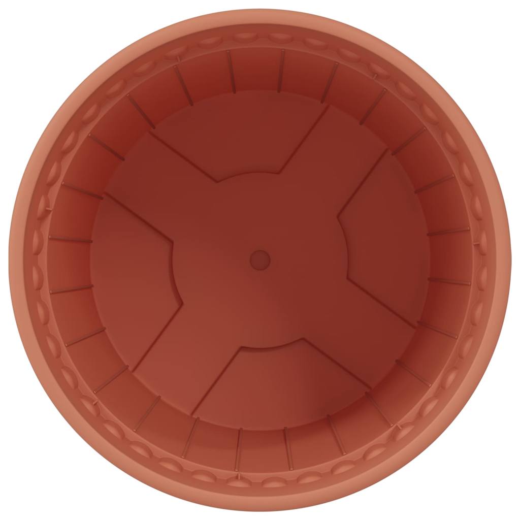 Vaso Rotondo per Fiori 6 pcs Rosso Mattone Ø 17 x 14 cm | homemem39