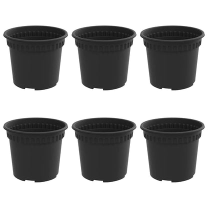 Vaso Rotondo per Fiori 6 pcs Nero Ø 12,5 x 10 cm Plastica | homemem39