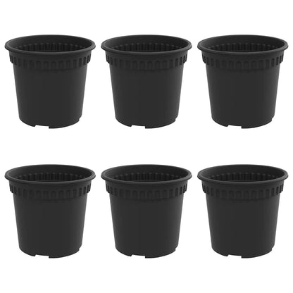 Vaso Rotondo per Fiori 6 pcs Nero Ø 15 x 12 cm Plastica | homemem39