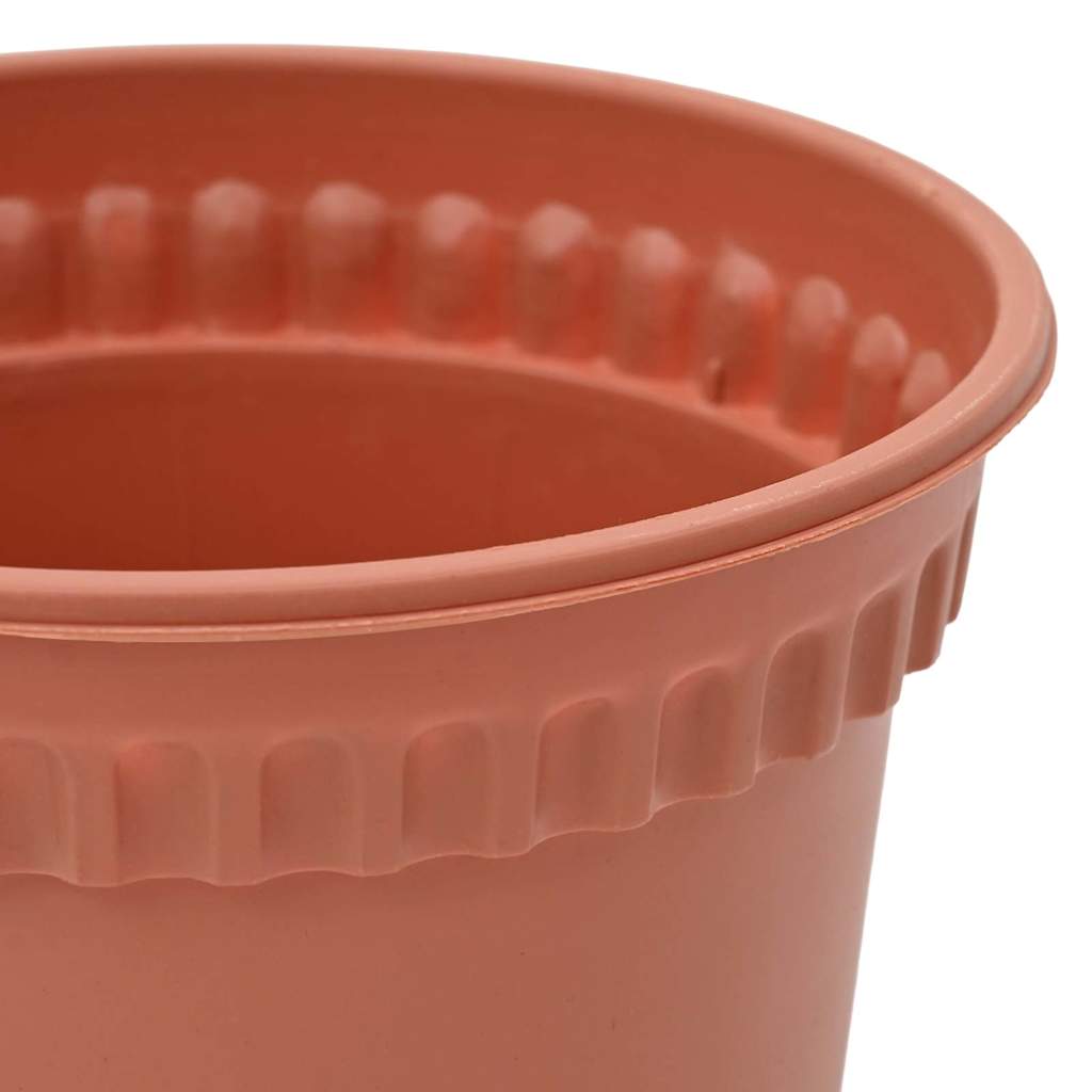 Vaso Rotondo per Fiori 24 pcs Rosso Mattone Ø 12,5 x 10 cm | homemem39