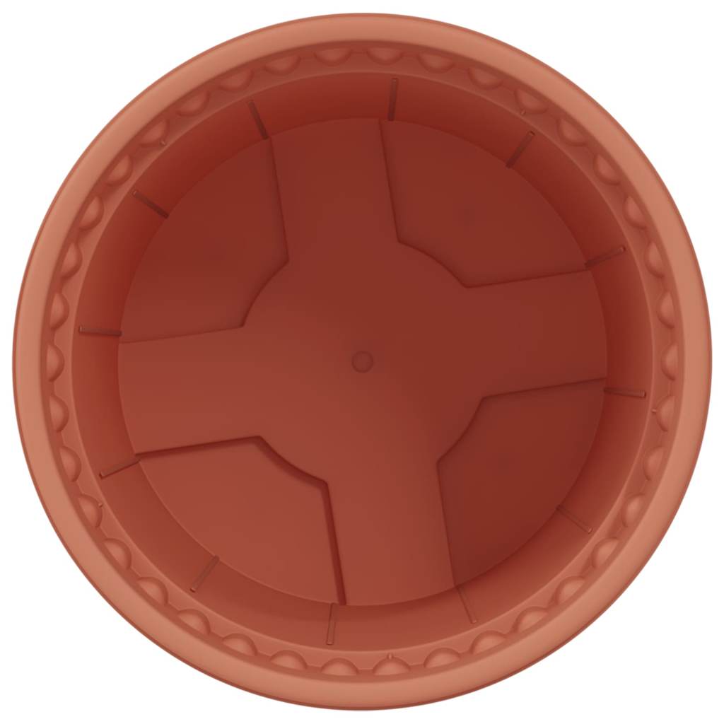 Vaso Rotondo per Fiori 24 pcs Rosso Mattone Ø 12,5 x 10 cm | homemem39