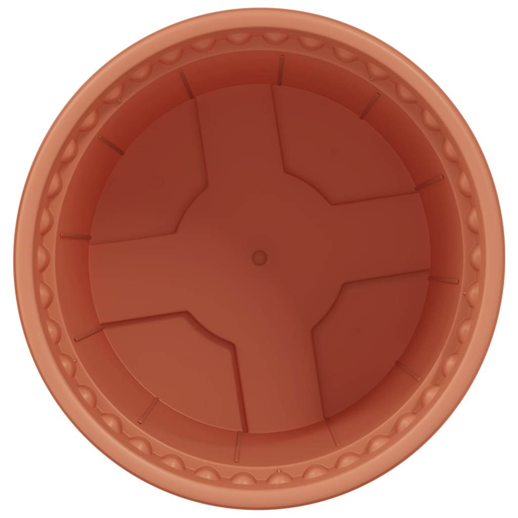 Vaso Rotondo per Fiori 24 pcs Rosso Mattone Ø 15 x 12 cm | homemem39