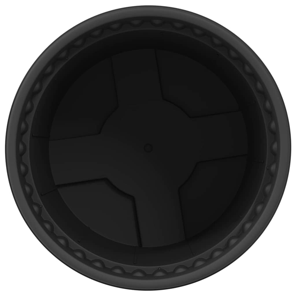 Vaso Rotondo per Fiori 24 pcs Nero Ø 15 x 12 cm Plastica | homemem39