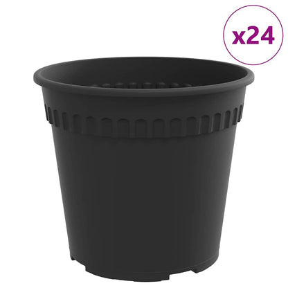 Vaso Rotondo per Fiori 24 pcs Nero Ø 17 x 14 cm Plastica | homemem39