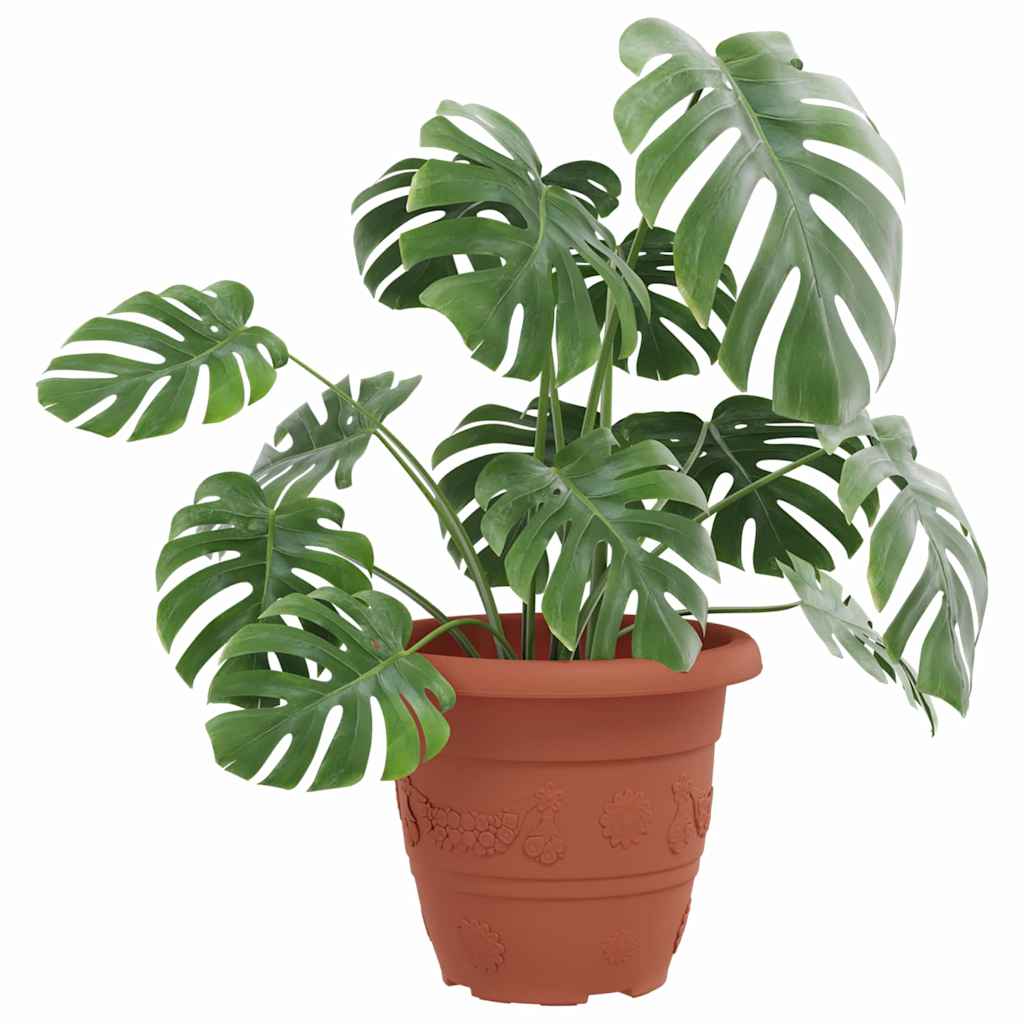 Vaso Rotondo per Fiori 6 pcs Rosso Mattone Ø 22 x 18 cm | homemem39