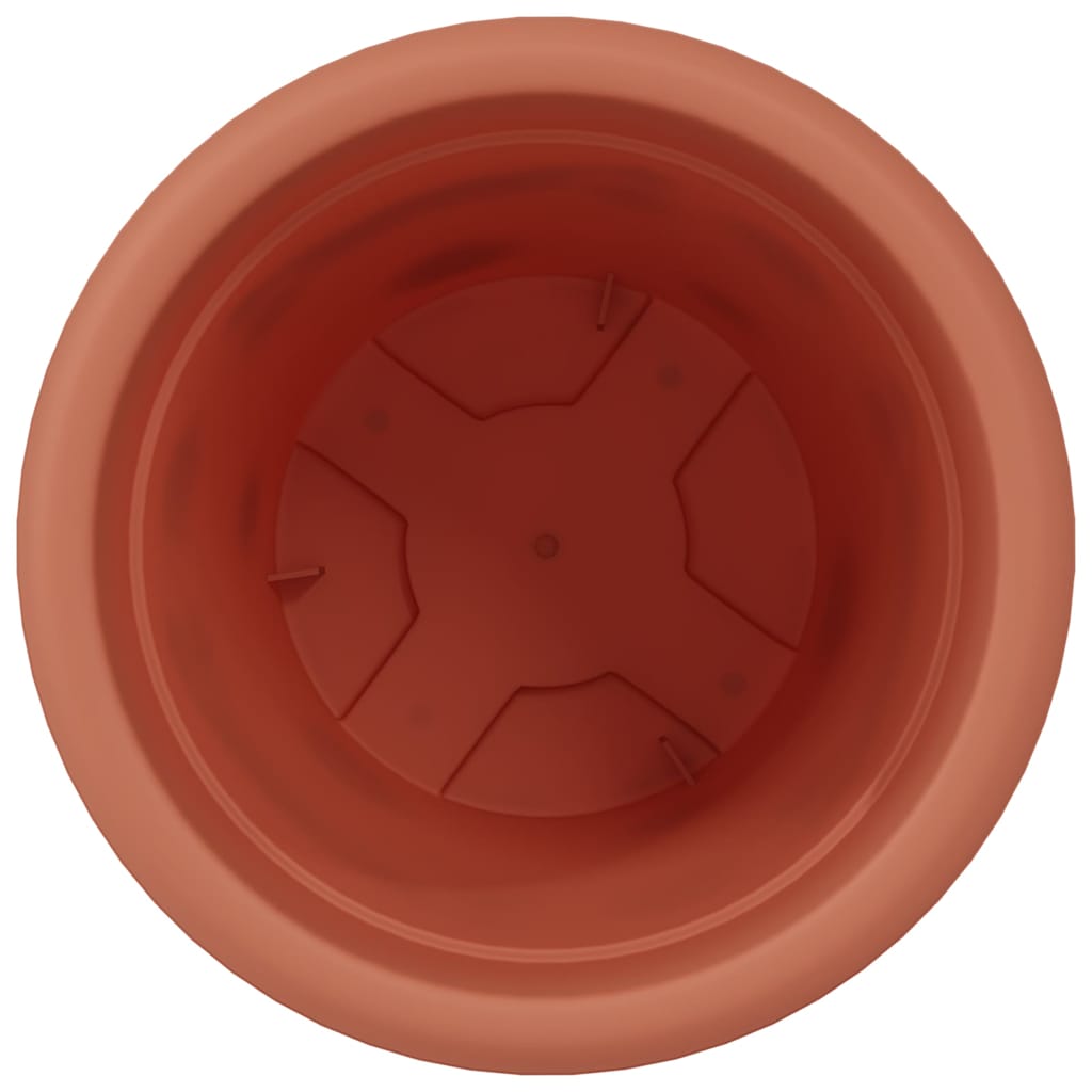 Vaso Rotondo per Fiori 6 pcs Rosso Mattone Ø 22 x 18 cm | homemem39