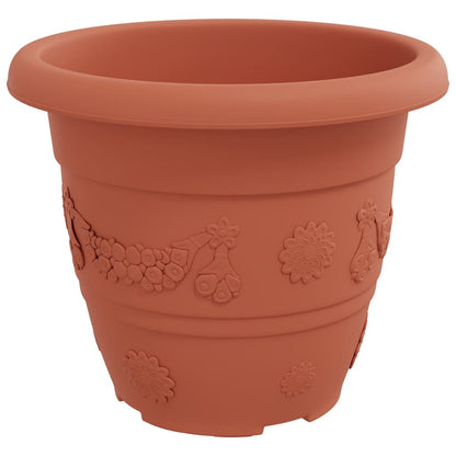 Vaso Rotondo per Fiori 6 pcs Rosso Mattone Ø 26 x 21.5 cm | homemem39