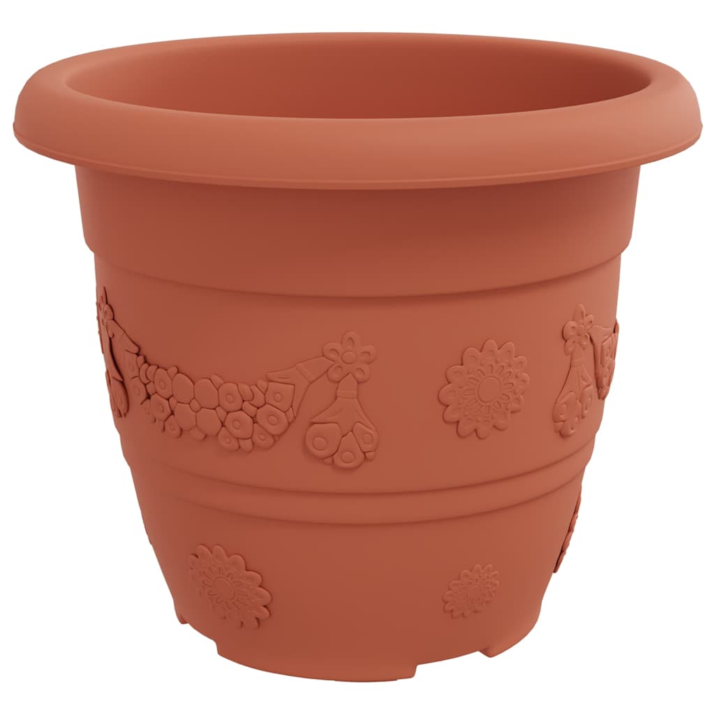 Vaso Rotondo per Fiori 6 pcs Rosso Mattone Ø 30 x 25 cm | homemem39