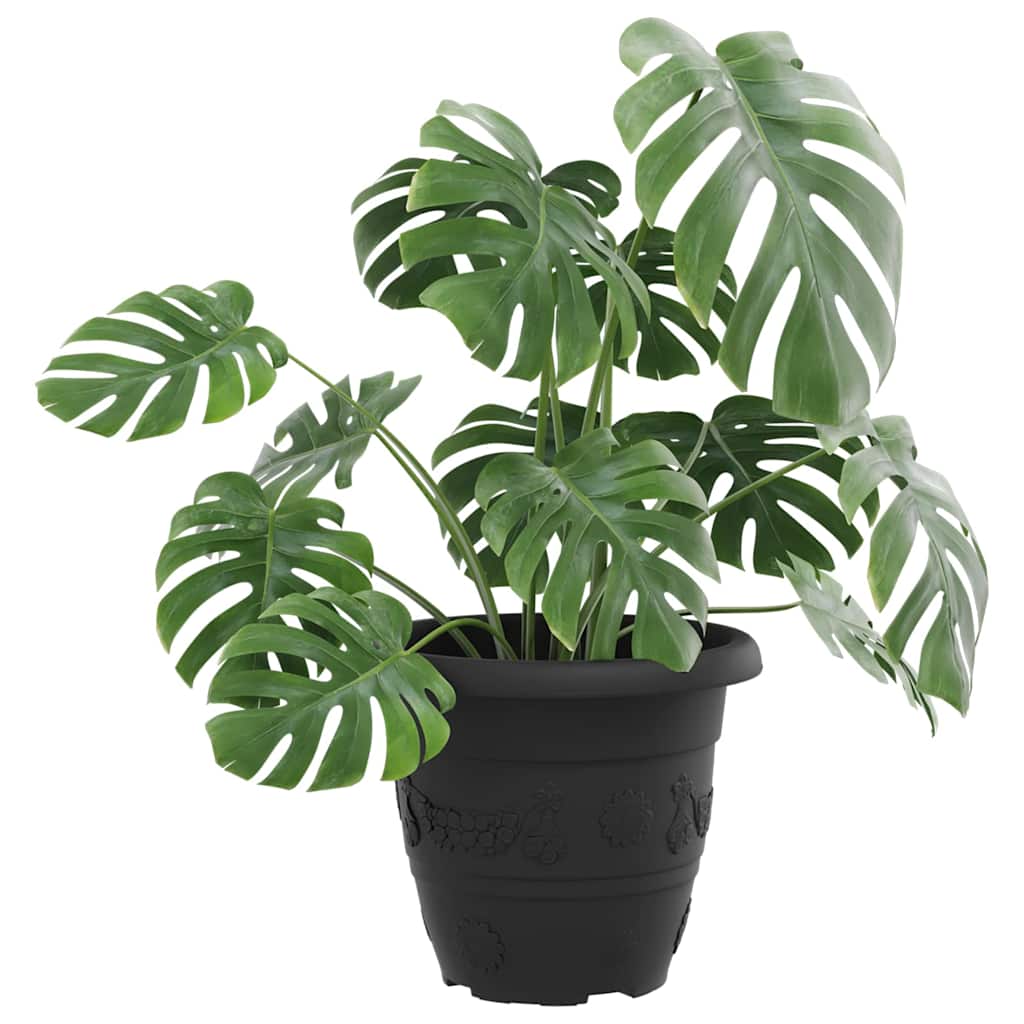 Vaso Rotondo per Fiori 6 pcs Nero Ø 22 x 18 cm Plastica | homemem39