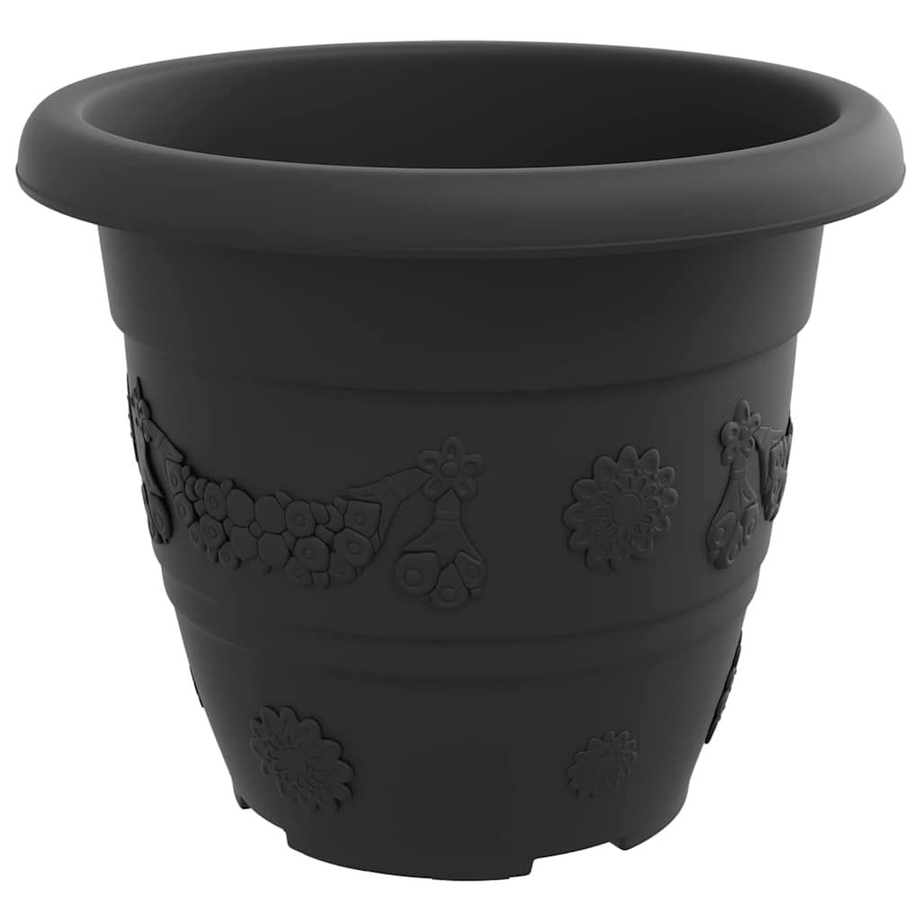 Vaso Rotondo per Fiori 6 pcs Nero Ø 26 x 21.5 cm Plastica
