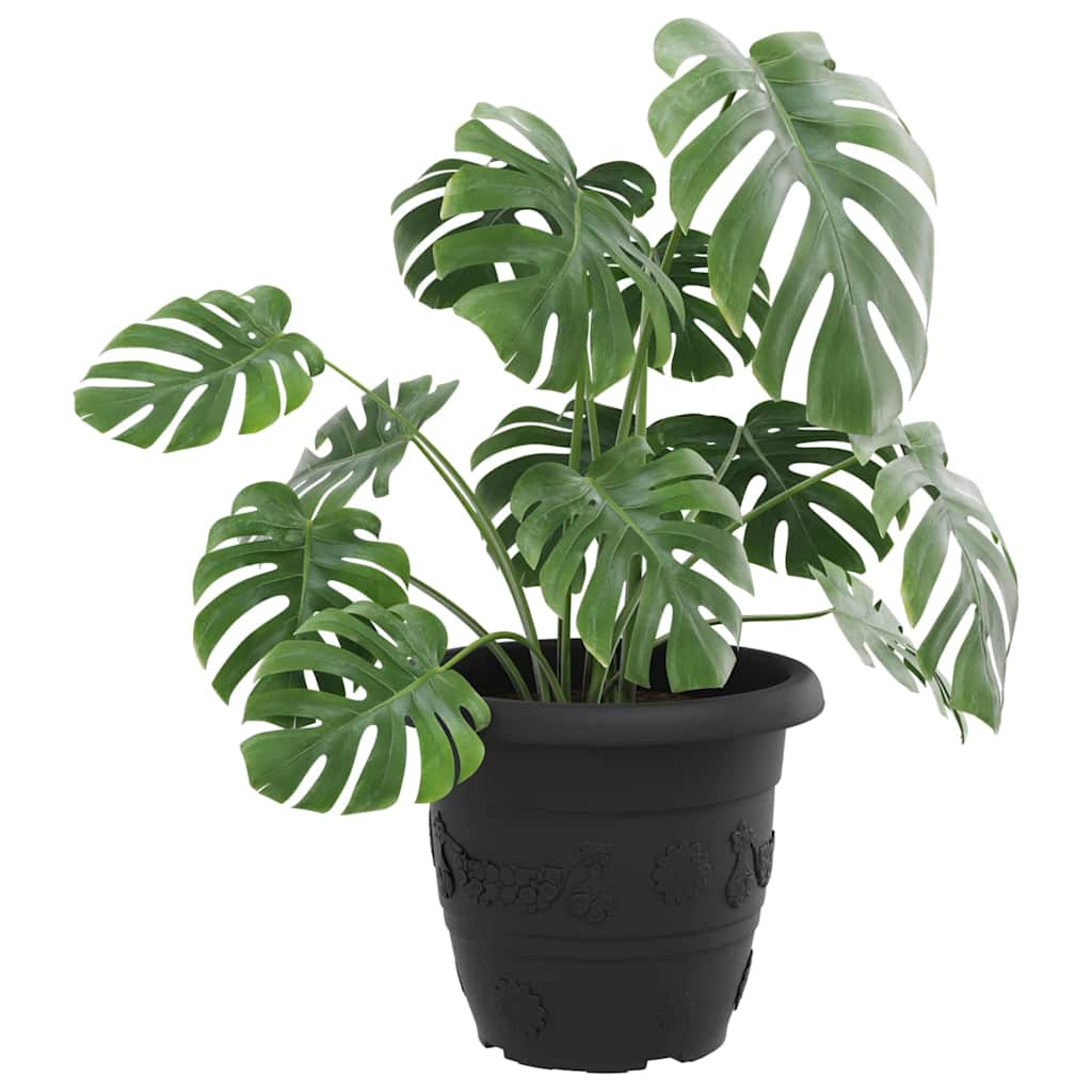 Vaso Rotondo per Fiori 6 pcs Nero Ø 34 x 28 cm Plastica | homemem39