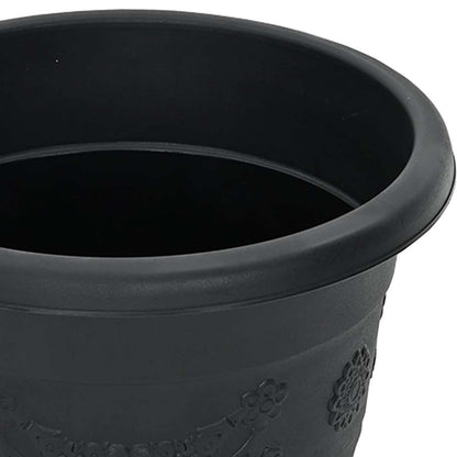 Vaso Rotondo per Fiori 6 pcs Nero Ø 39 x 32 cm Plastica | homemem39