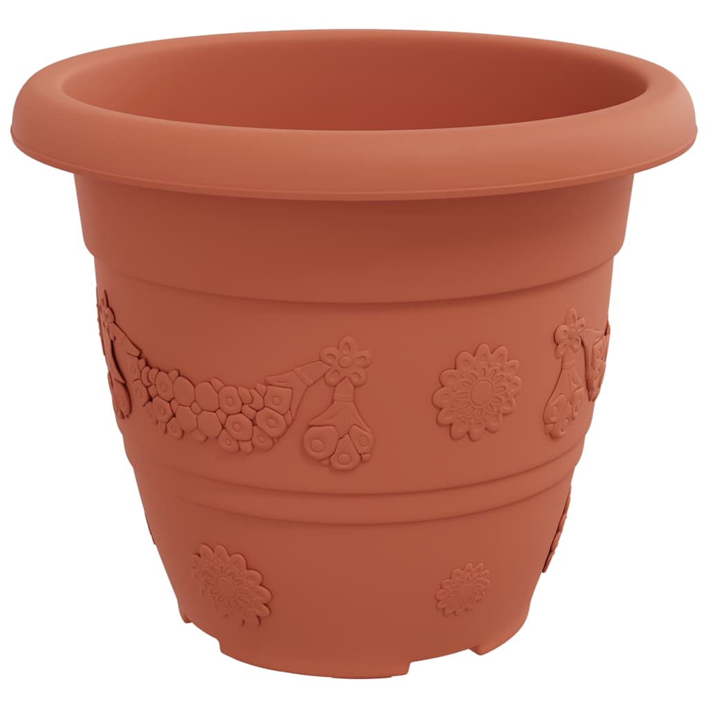 Vaso Rotondo per Fiori 24 pcs Rosso Mattone Ø 26 x 21.5 cm | homemem39