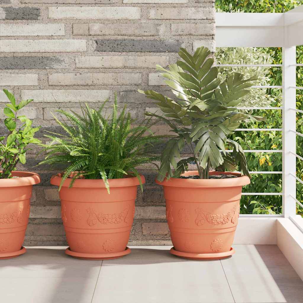 Vaso Rotondo per Fiori 24 pcs Rosso Mattone Ø 34 x 28 cm