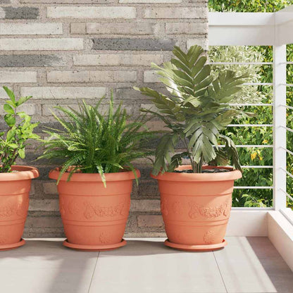 Vaso Rotondo per Fiori 24 pcs Rosso Mattone Ø 34 x 28 cm
