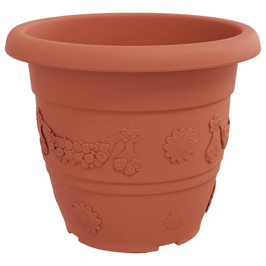 Vaso Rotondo per Fiori 24 pcs Rosso Mattone Ø 34 x 28 cm | homemem39