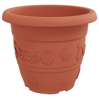 Vaso Rotondo per Fiori 24 pcs Rosso Mattone Ø 34 x 28 cm | homemem39