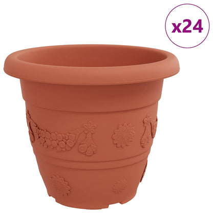 Vaso Rotondo per Fiori 24 pcs Rosso Mattone Ø 39 x 32 cm | homemem39
