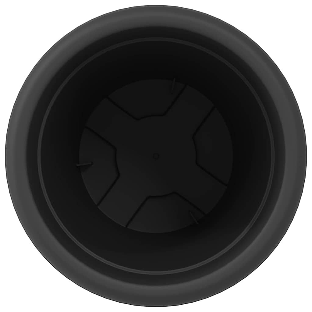 Vaso Rotondo per Fiori 24 pcs Nero Ø 22 x 18 cm Plastica