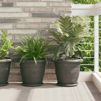 Vaso Rotondo per Fiori 24 pcs Nero Ø 34 x 28 cm Plastica | homemem39