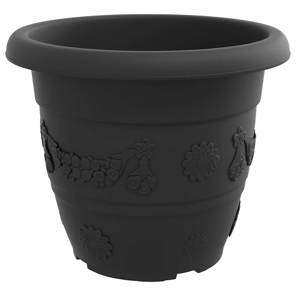 Vaso Rotondo per Fiori 24 pcs Nero Ø 34 x 28 cm Plastica | homemem39