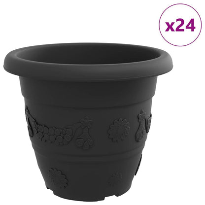 Vaso Rotondo per Fiori 24 pcs Nero Ø 39 x 32 cm Plastica | homemem39