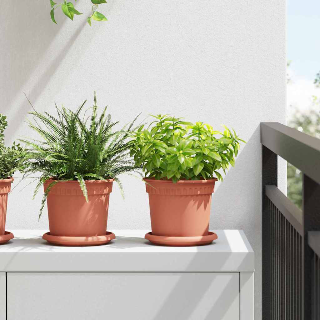 Vassoio Rotondo per Fiori 6 pcs Rosso Mattone Ø 14 x 2 cm | homemem39