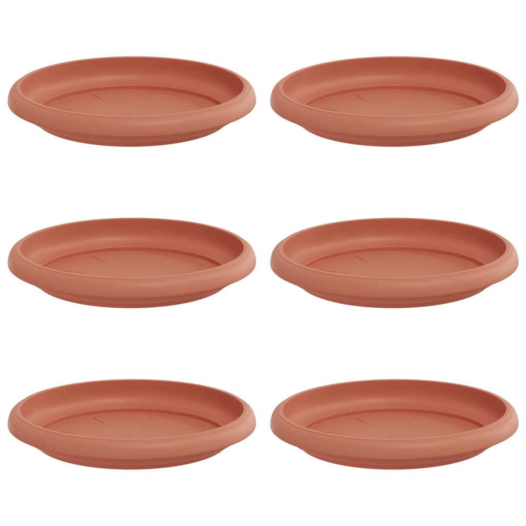 Vassoio Rotondo per Fiori 6 pcs Rosso Mattone Ø 14 x 2 cm | homemem39