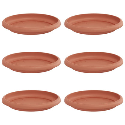 Vassoio Rotondo per Fiori 6 pcs Rosso Mattone Ø 14 x 2 cm