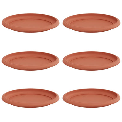 Vassoio Rotondo per Fiori 6 pcs Rosso Mattone Ø 14 x 2 cm