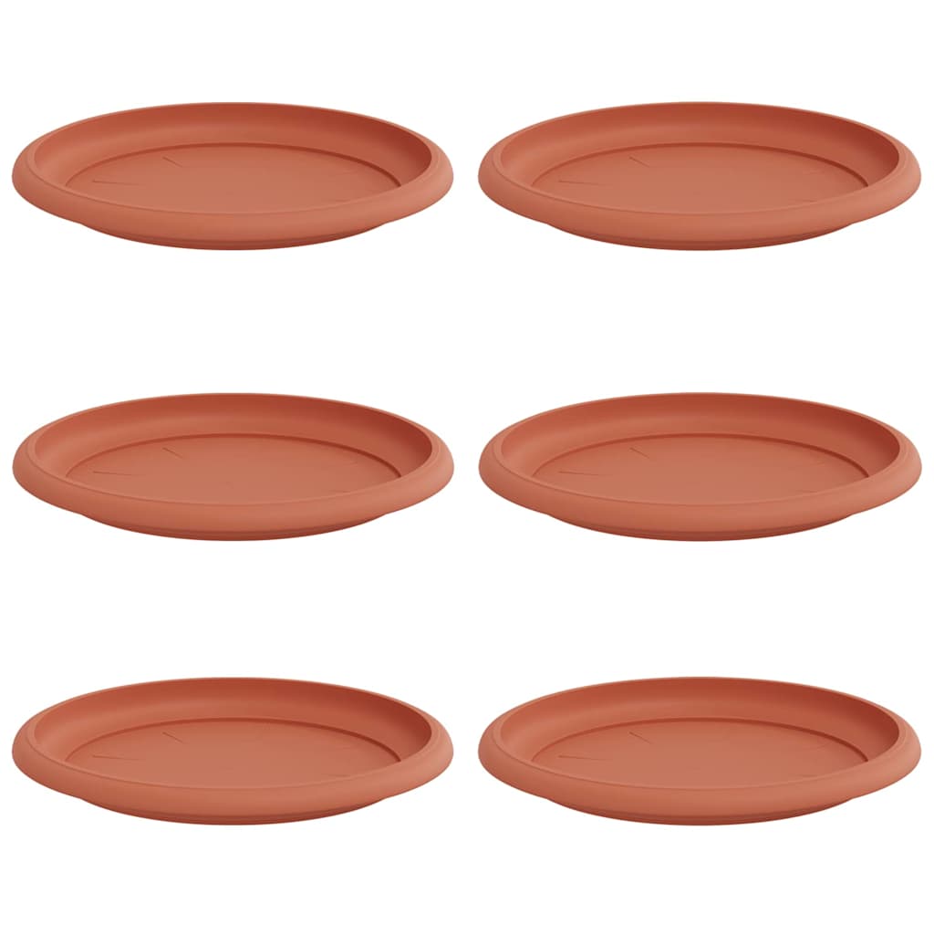 Vassoio Rotondo per Fiori 6 pcs Rosso Mattone Ø 14 x 2 cm