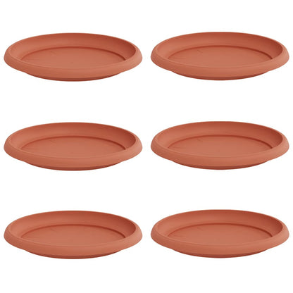Vassoio Rotondo per Fiori 6 pcs Rosso Mattone Ø 14 x 2 cm