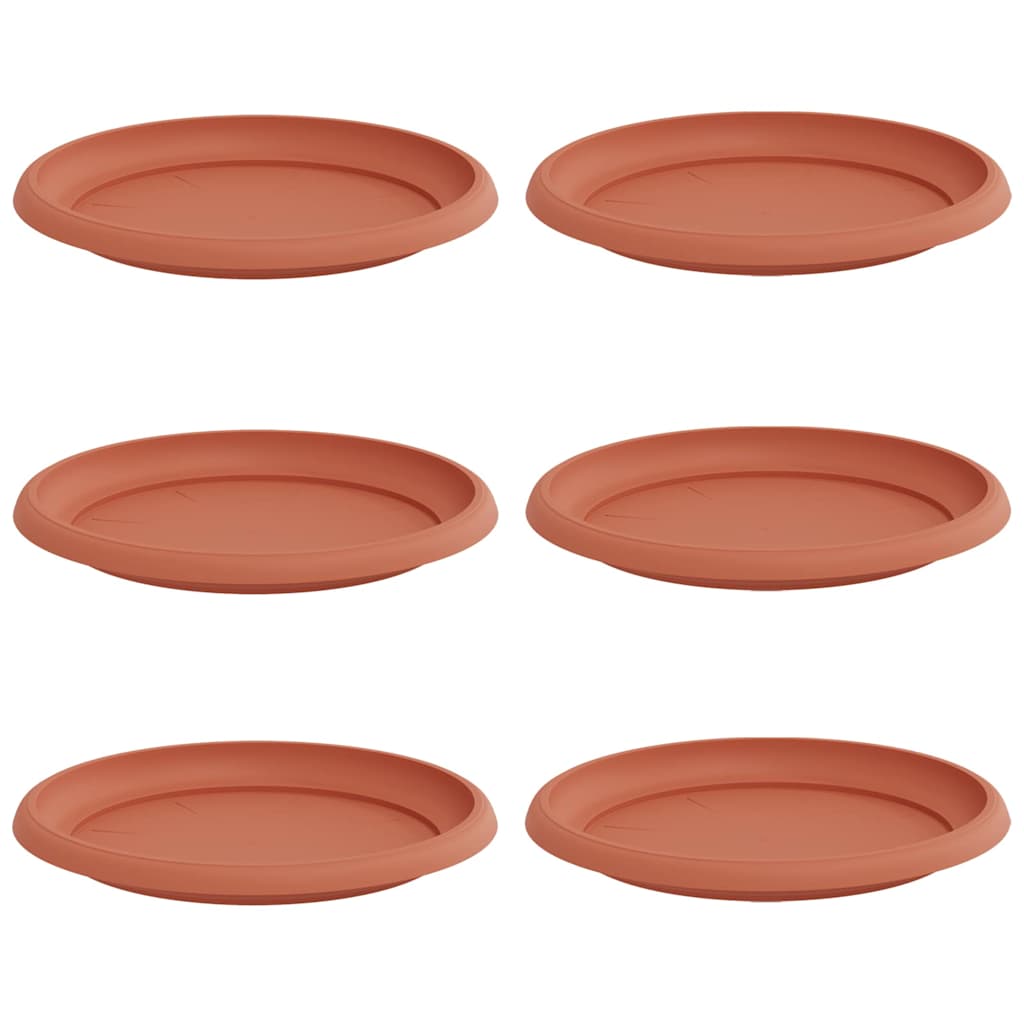 Vassoio Rotondo per Fiori 6 pcs Rosso Mattone Ø 14 x 2 cm