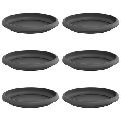 Vassoio Rotondo per Fiori 6 pcs Nero Ø 14 x 2 cm Plastica
