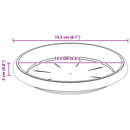Vassoio Rotondo per Fiori 6 pcs Nero Ø 14 x 2 cm Plastica