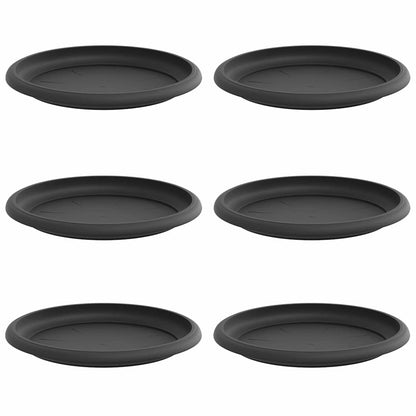 Vassoio Rotondo per Fiori 6 pcs Nero Ø 14 x 2 cm Plastica