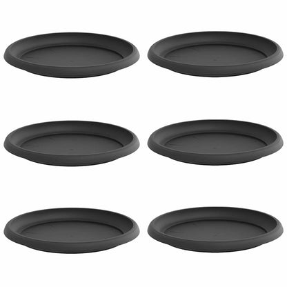 Vassoio Rotondo per Fiori 6 pcs Nero Ø 14 x 2 cm Plastica