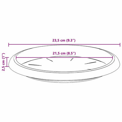 Vassoio Rotondo per Fiori 24 pcs Nero Ø 23,5 x 2,5 cm Plastica