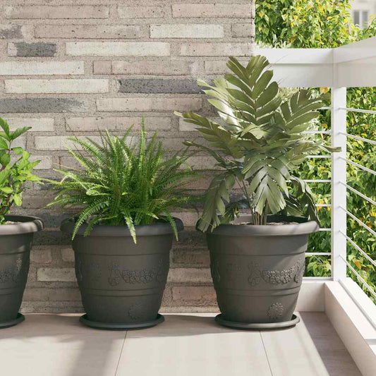 Vassoio Rotondo per Fiori 24 pcs Nero Ø 27 x 2,5 cm Plastica