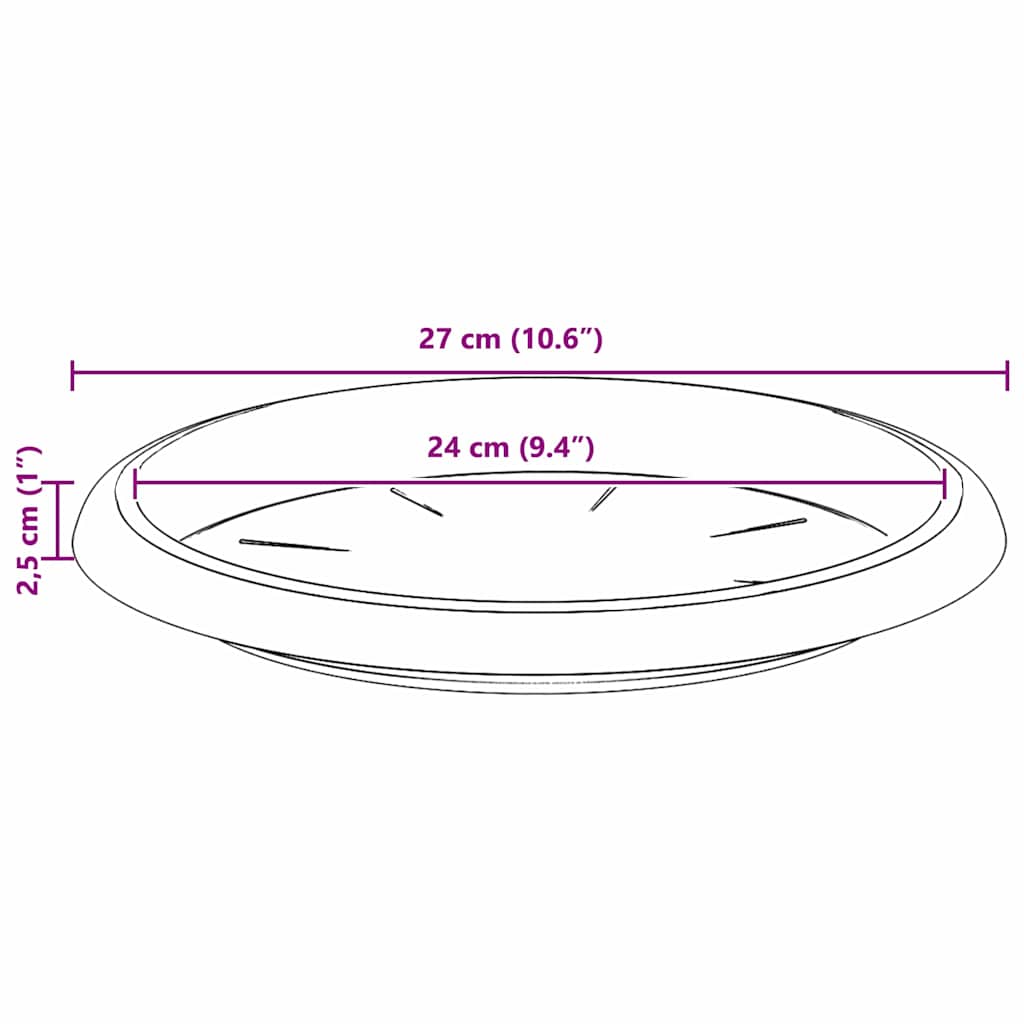 Vassoio Rotondo per Fiori 24 pcs Nero Ø 27 x 2,5 cm Plastica | homemem39
