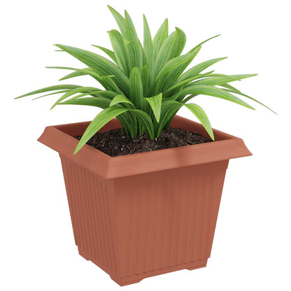 Vaso quadrato per fiori 6 pcs Rosso Mattone 20 x 20 x 16 cm
