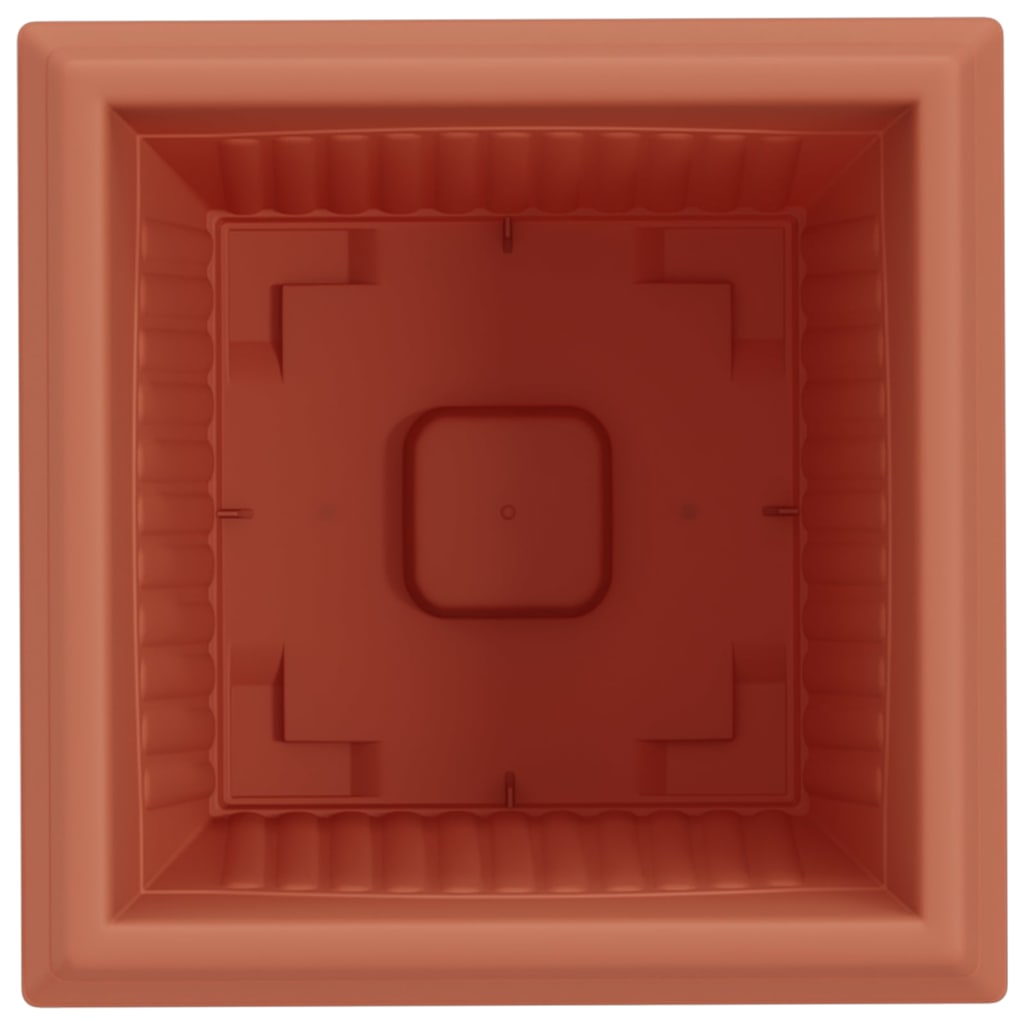 Vaso quadrato per fiori 6 pcs Rosso Mattone 28,5 x 28,5 x 22 cm | homemem39