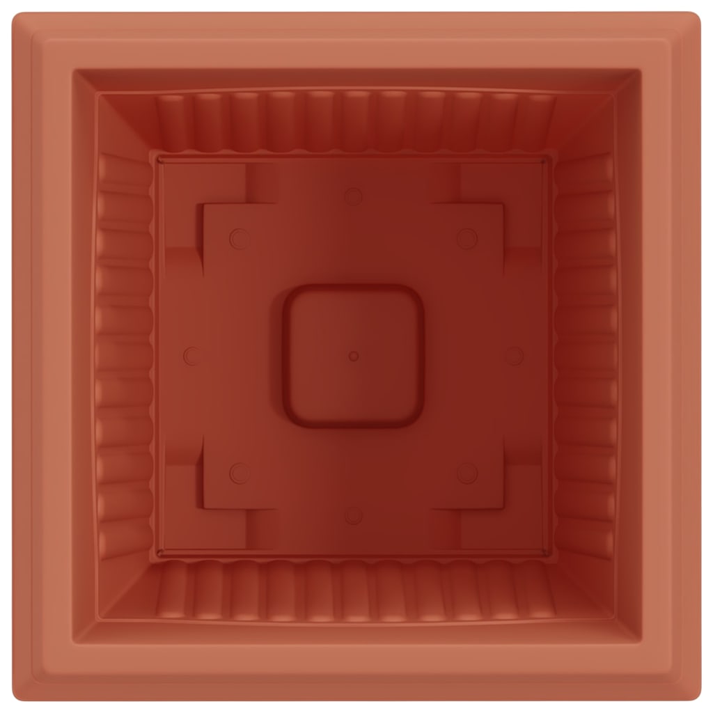 Vaso quadrato per fiori 6 pcs Rosso Mattone 43 x 43 x 33,5 cm | homemem39