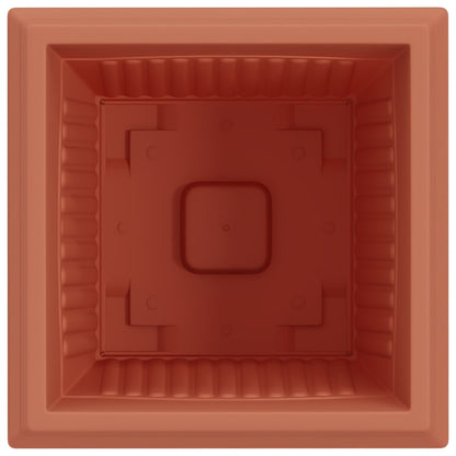 Vaso quadrato per fiori 6 pcs Rosso Mattone 43 x 43 x 33,5 cm | homemem39